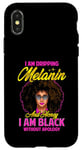 Coque pour iPhone X/XS Black Girl Lunettes de soleil Magic Afro Woman Honey Drip Rose vif