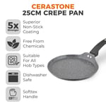 Tower Cerastone 25cm Crepe Pan Graphite