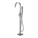 Robinet Mitigeur de baignoire design sur pieds en acier inoxydable et laiton, H. 111,6cm, NT3311 2.0, Chrome