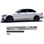 ASDFGZXC Car Side Skirt Stickers stripe decal Vinyl Decals, For Mercedes Benz A C E GLA CLA Class AMG W204 W205 C63, Car Side Stickers Rearview Mirror Hood Decal