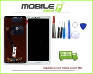 Vitre Tactile + Ecran LCD Pour Huawei Honor 7X (BND-L21)  Blanc + Outils + Colle