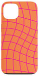 Coque pour iPhone 13 Grand damier classique à carreaux orange et rose