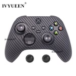 Ivyueen-Coque De Protection En Silicone Pour Manette Xbox Série S X,Impression Par Transfert D'eau,Avec Poignée Pour Le Pouce - Type Black Carbon Fiber