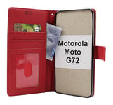 New Standcase Wallet Motorola Moto G72 (Röd)