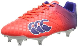 Canterbury Homme Speed Club 6 Stud Chaussures de Rugby, Rouge X20 Firecracker, 42.5 EU Étroit