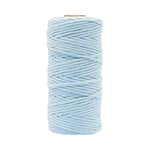 Vaessen Creative Corde Macramé - Bleu Clair - 3 mm x 100 m - 100% Coton - Fil pour Bracelets Brésiliens, Suspension pour Plantes, Crochet, Rideaux, Attrape-Rêve et Décorations