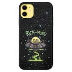 Personalaizer Coque pour iPhone 11 Noir avec Un Design Derick y Morty UFO