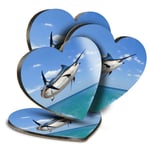 4x Heart MDF Coasters - Marlin Swordfish Sea Creature  #21847