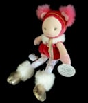 *. DOUDOU ET COMPAGNIE POUPEE LADY ROBE rose blanc capuche ours 26cm - 100% NEUF