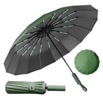 LENDOO Parapluie Pliant Résistant au Vent, Parapluie Pliant Automatique Durable & Compact 16 Baleines Anti-Tempête, Grand Parapluie Pliant à Ouverture Automatique, Coupe-vent, Parasol Anti-UV