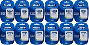 12 x Oral-B Pro-Expert Advanced Deep Clean Cool Mint Waxed Floss Tape 50m