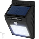 Spot LED solaire avec détecteur de mouvement - lampe solaire extérieur, lampe solaire, lampe de jardin - noir