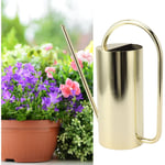 Arrosoir pour plantes à long bec 1500 ml Grande capacité Bouilloire d'arrosage Pot en acier inoxydable Fournitures de jardinage Couleur or