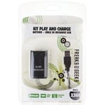 Batterie + Cable FREAKS AND GEEKS 3600mAh Noir pour XBOX 360