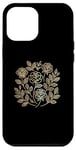 Coque pour iPhone 12 Pro Max Rose florale botanique, style minimaliste