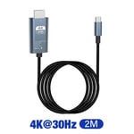 4K 30Hz Câble adaptateur de type C vers HDMI, câble convertisseur compatible HDMI, budgétaire PC, MacPlePro, ordinateur portable, tablette, HUAWEI, 4K, 60Hz ""Nipseyteko