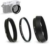 Lens Hood and Adapter Ring Fits for Fujifilm Fuji X100VI X100V X100F, X100T, X10