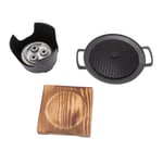 Hibachi Grill Smokeless Wooden Frame Aluminium Alloy Easy Assembly Portable SG