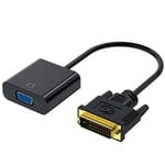 Câble adaptateur HD 1080P DVI mâle vers VGA femelle pour PC ordinateur portable budgétaire moniteur DVI-D 24 + 1 vers VGA convertisseur de câble compatible 24 + 5 - Type Black