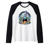 Magical Witch Bubbling Cauldron of Halloween Nightmares Tee Raglan Baseball Tee