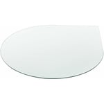 Plateau de table en verre esg diamètre 90 cm ovale transparent