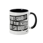 LUXMOVIL Tasse en céramique personnalisée 350 ml, M. Tarao Phrases originales, cadeaux drôles, adapté pour micro-ondes de couleur blanche et noire (...Je m'en charge...)