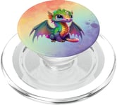 Colorful Dragon Baby Cute Pretty Birthday Graphic PopSockets PopGrip pour MagSafe