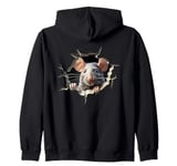 Mouse Hole Peeking Mice Cute Mouse Costume Boys Girls Men Zip Hoodie