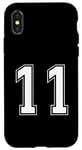 Coque pour iPhone X/XS Numéro 11 Équipe Junior College Sports Uniforme numéroté