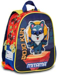 Mitama Sac à dos Spinny Asilo, double face avec double graphique, avec poche latérale porte-bouteille, multicolore, enfants, école et loisirs, multicolore, Taglia unica, Sac à dos maternelle