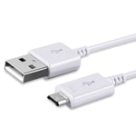 Câble Micro USB / USB 2.0 d'origine Samsung Blanc 1,5m [100% Original Officiel] OEM ECC1DU6BBE Pour Samsung Galaxy S5/S6/S6 Edge/S6 Edge Plus/S7/S7 Edge, Note 5