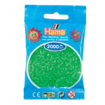 Hama mini 2000 fluouroscerande grön 501-42 – små pärlor som är Ø2,5 mm