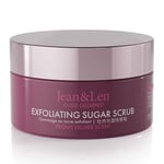 Jean & Len Exfoliating Sugar Scrub Peony & Lychee, pour une expérience de nettoyage parfumée, avec des huiles riches, gommage sucre-huile sans parabènes & silicones, 200 ml