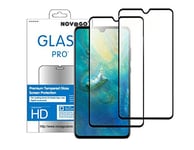 NOVAGO Compatible Huawei Mate 20 - Pack de 2 Films en Verre trempé Protection écran Ultra résistant Anti Explosion de l'écran, Films Couvrant la totalité de l'écran (Noir)