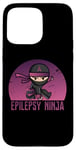 Coque pour iPhone 15 Pro Max Epilepsy Ninja Support de sensibilisation à l'épilepsie avec ruban violet