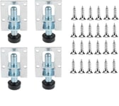 Lot de 4 pieds de nivellement réglables en hauteur M6 x 50 mm Pieds de meuble réglables en hauteur en acier inoxydable