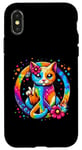 iPhone X/XS Funny Cat Tie Dye Peace Sign Hand Funny Boys Kids Girls Case