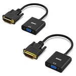 BENFEI Adaptateur Actif DVI-D vers VGA, DVI-D 24 + 1 vers Adaptateur VGA mâle vers Femelle, 2 pcs