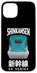 Coque pour iPhone 15 Plus Train à grande vitesse Shinkansen japonais Kanji E5 Series Japan Rail