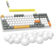 K3 Apex Pro Clavier de jeu mécanique,clavier filaire à 98 touches avec pavé numérique,interrupteur rouge linéaire rétroéclairé Chroma RVB,câble USB-C enroulé professionnel,repose-poignet pour