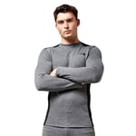 The North Face m Easy L/S Crew Neck Baselayer - Medium Grey Heather/Black, Large