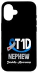 Coque pour iPhone 16 Sensibilisation au diabète de type 1 T1D Neveu