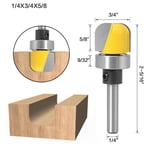 6.35mm shank NO2 Mèche de toupie à bois 6mm/6.35mm/8mm, 1 à 3 pièces, bol à tige et gabarit de plateau, fraiseuse pour le travail du bois ""Nipseyteko