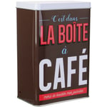 Petite boîte métal LA BOITE A Café marron