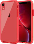 Jetech Coque Pour Iphone Xr, Anti-Jaunissement Housse Étui 6,1 Pouces, Transparente Anti-Chocs Et Anti-Rayures (Rouge)