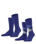 Burlington Everyday Mix Multipack M So coton fantaisie lot de 2 paires, Chaussettes Homme, Bleu Night Blue 6048, 40-46