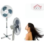 VENTILATEUR A PIED , DIAMETRE 40 CM , 3 VITESSES , 45W , SUPPORT 145CM