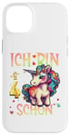 Coque pour iPhone 14 Plus Kinder ich bin schon 4 anniversaire licorne 4 ans fille