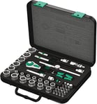 Wera 8100 SB 2 Zyklop Speed Ratchet, Sockets, Bits and Accessories Set, 3/8" Drive, 43PC, 05003594001, Silver