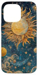 Coque pour iPhone 14 Pro Max Soleil Lune Etoiles Ciel Nuit Cosmique Galaxie Ciel Nuit